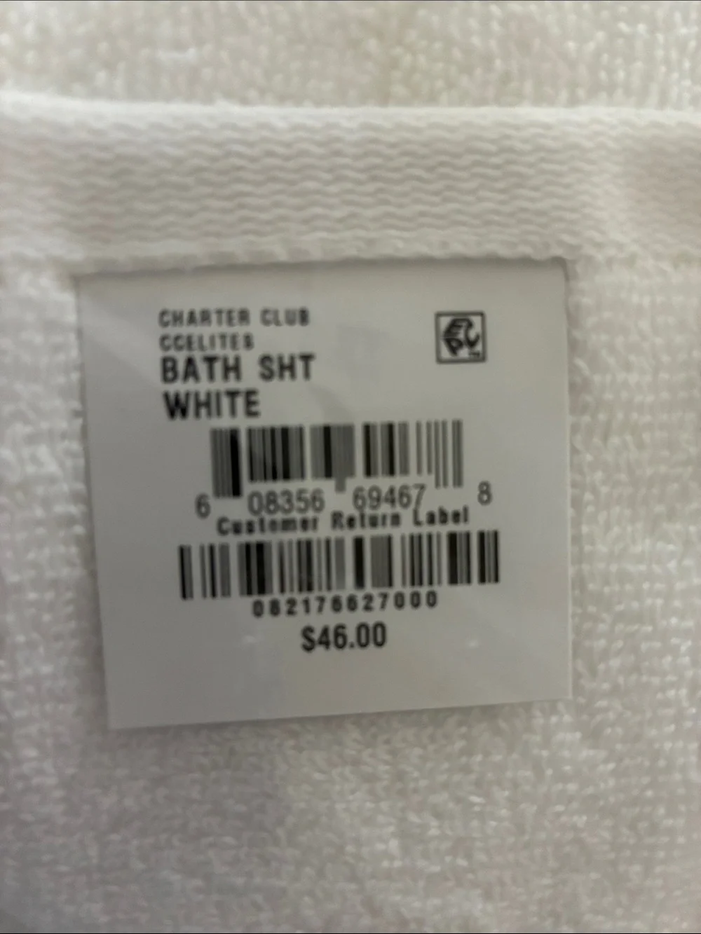 3 Charter Club White Plush Cotton Bath Sheet with Subtle Border